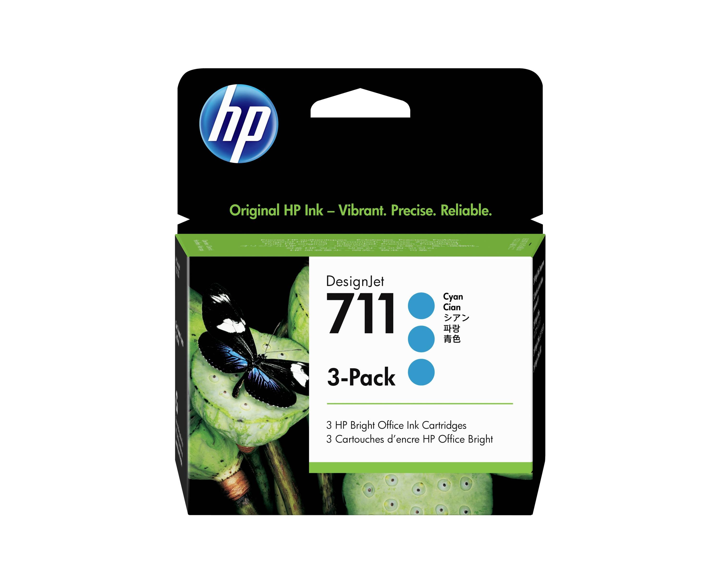 HP Druckerpatrone 711 Original 3er-Pack Cyan CZ134A