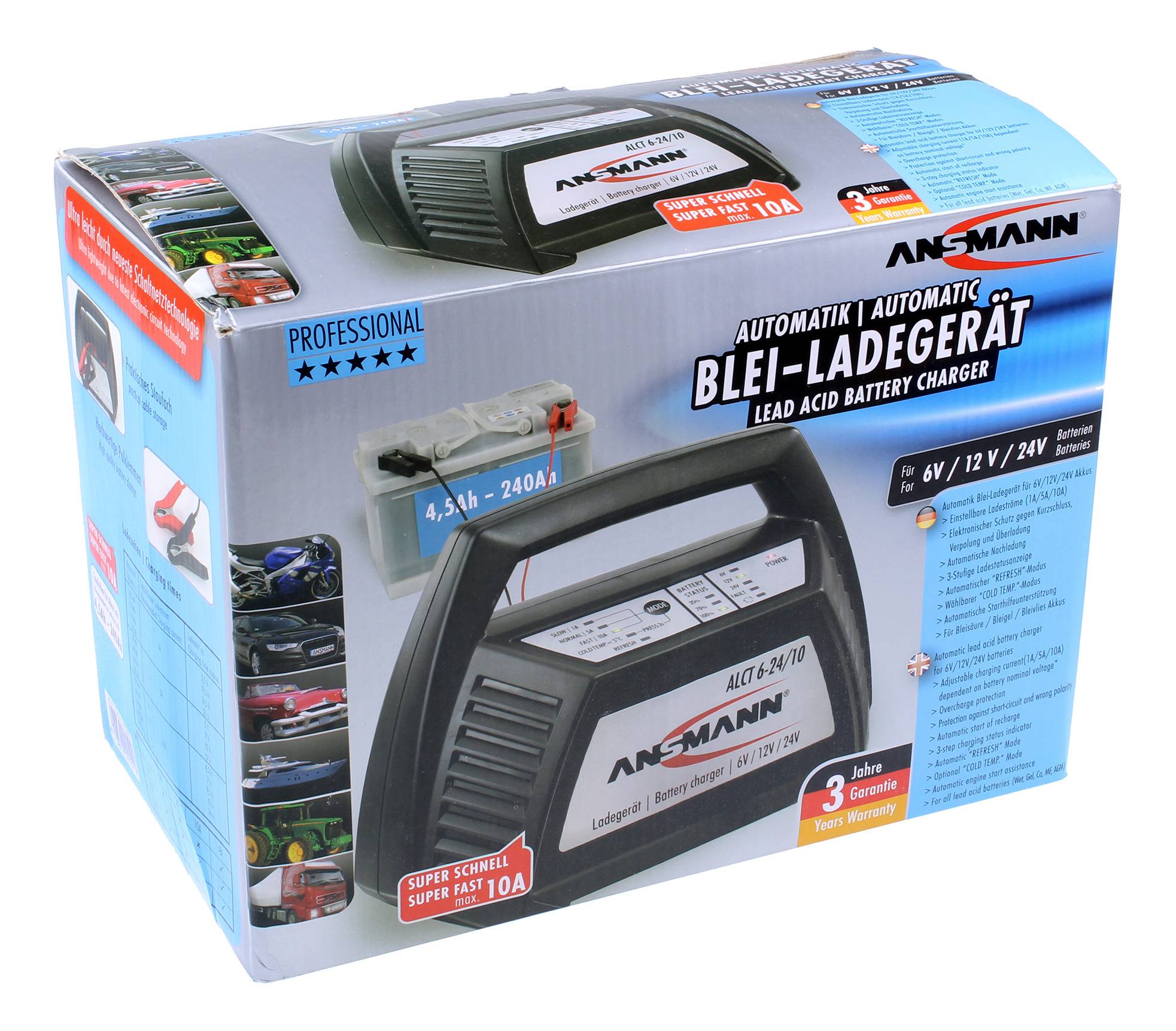 Ansmann ALCT 6-24/10 1001-0014-510 Werkstattladegerät 6 V, 12 V, 24 V 10 A-7
