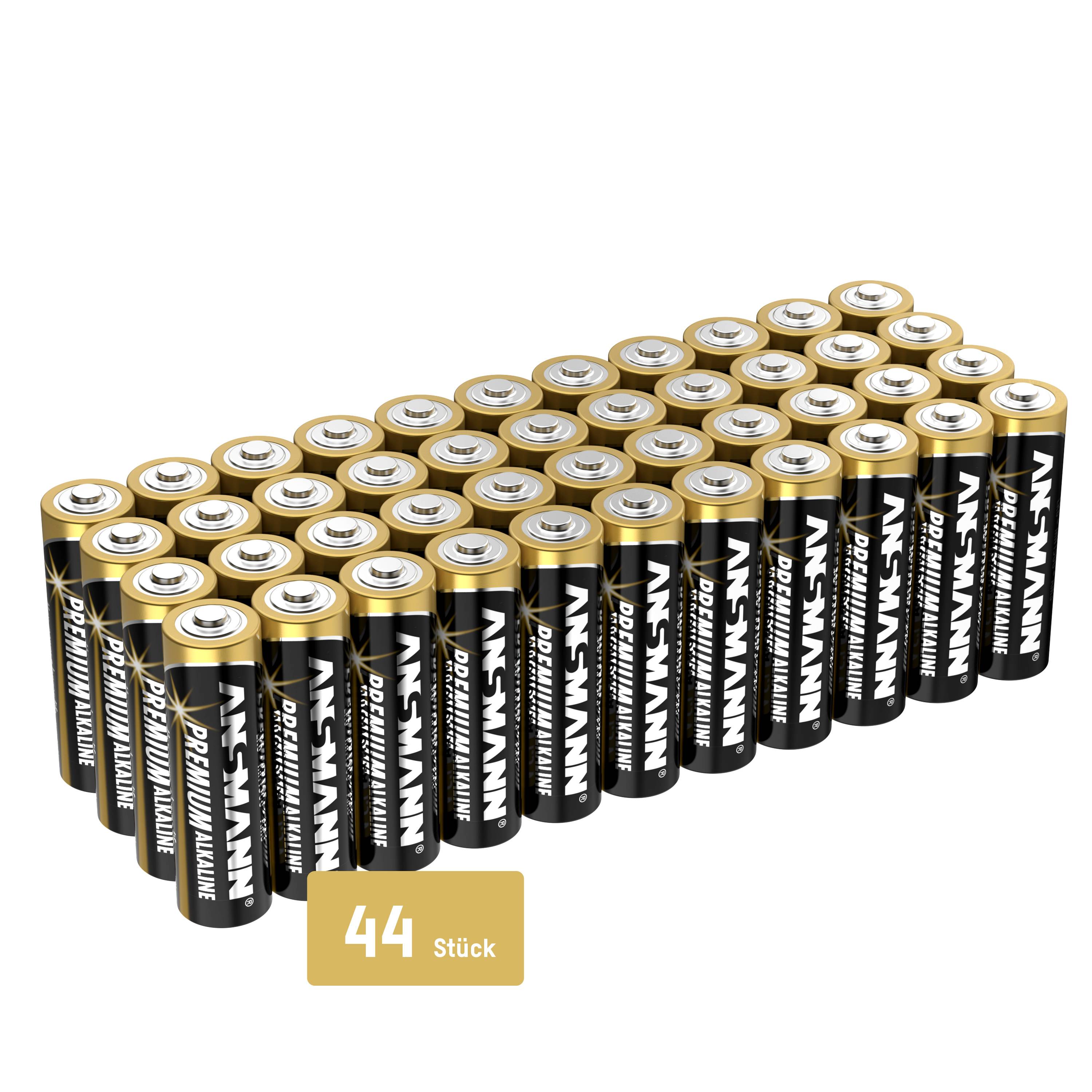 '44 ANSMANN AA Batterien in einer strukturierten Anordnung, geeignet für den täglichen Gebrauch in Haushaltsgeräten und Elektronik.'
