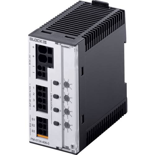 BLOCK PM 0724-400-0 Elektronischer Schutzschalter 24 V/DC 10 A Anzahl Ausgänge:4 x Inhalt 1 St.