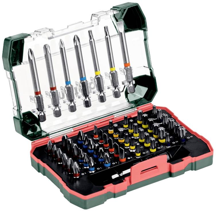 Metabo Promotion 626702000 Bit-Set 56teilig Schlitz, Kreuzschlitz Phillips, Kreuzschlitz Pozidriv, Innen-Sechskant, Inne