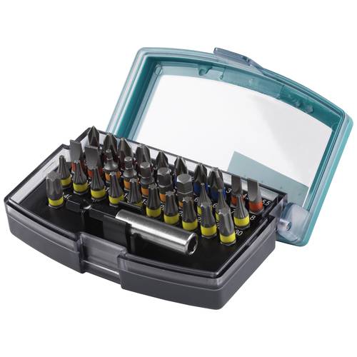 Wolfcraft 2975000 Bit-Set 32teilig Schlitz, Kreuzschlitz Phillips, Kreuzschlitz Pozidriv, Innen-Sechskant, Innen-Sechsru...