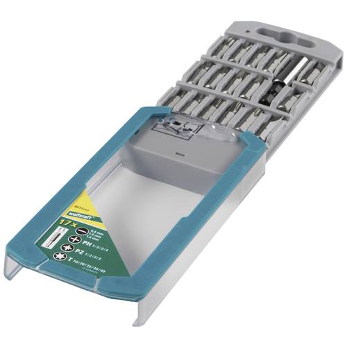 Wolfcraft 8633000 Bit-Set 17teilig Schlitz, Kreuzschlitz Phillips, Kreuzschlitz Pozidriv, Innen-Sechsrund (TX)