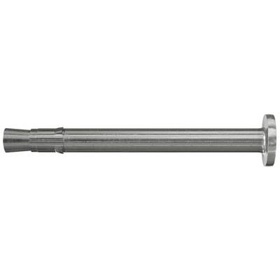 Metallischer zylindrischer Stab oder Rohr mit ausgestelltem Ende und breiterem Rand, horizontal auf weißem Hintergrund dargestellt.