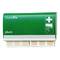 'QuickFix'-Pflasterspender von Plum, grün mit weißem Kreuzsymbol. Enthält Pflaster und zeigt Piktogramm zur Entnahme.