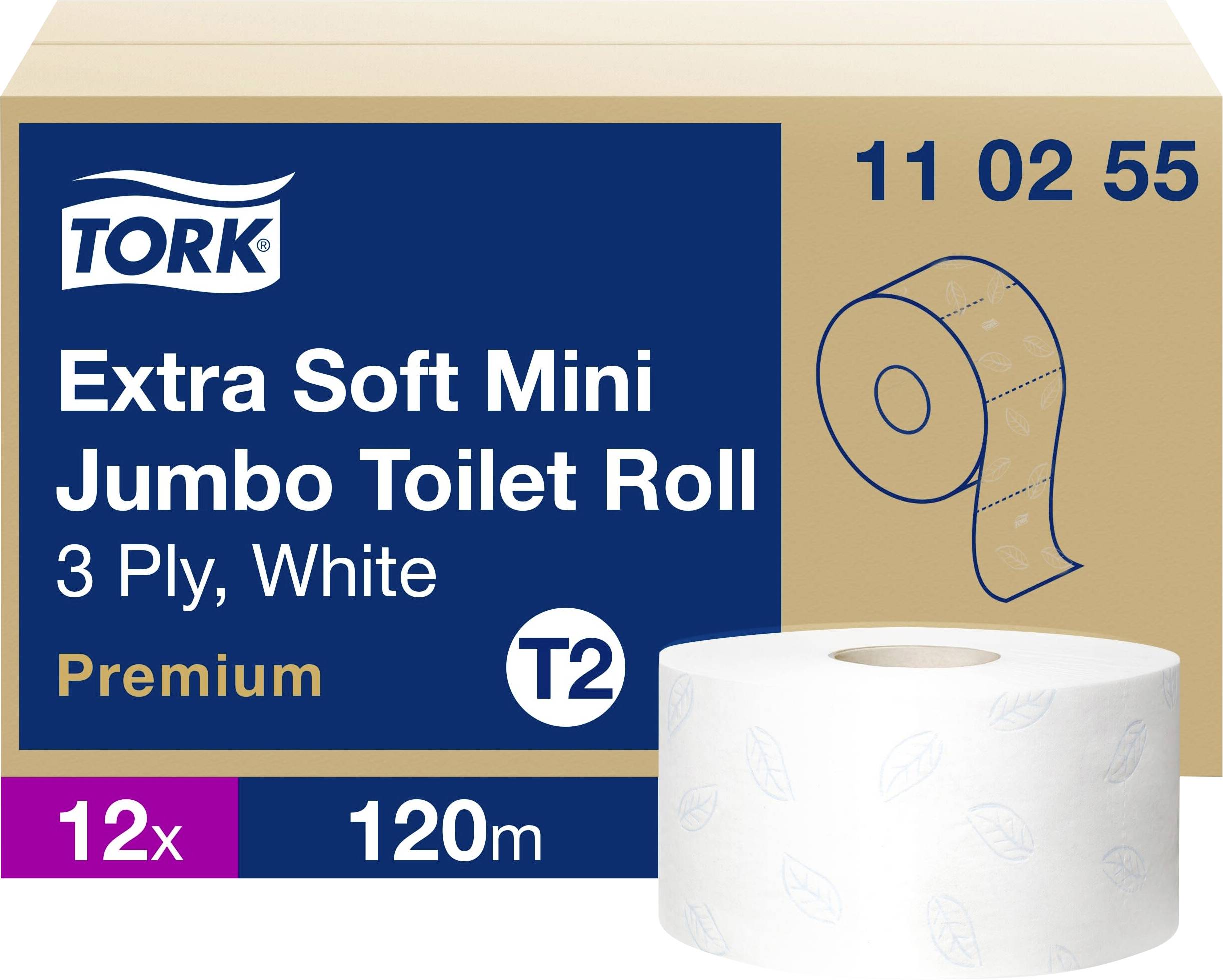 Toilettenpapier Mini Jumbo 3lagig weiß 12 St./Pack.