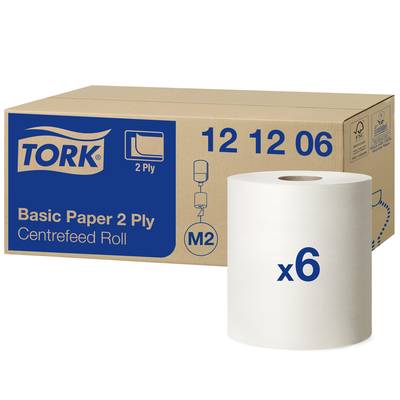 TORK Standard-Papierwischtücher mit Innenabrollung Weiß M2, Mehrzweck-Papiertücher, 6 × 160 m 121206  Anzahl: 2742 St.