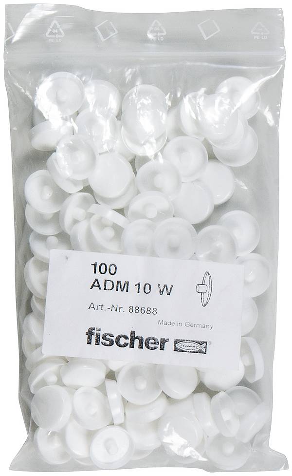 Fischer 88688 ADM 10 W Abdeckkappe 4 mm 16.5 mm 100 St.