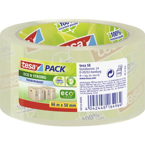 Thumbnail - tesa ECO & STRONG 58153-00000-00 Packband tesapack® Transparent (L x B) 66 m x 50 mm 1 St.