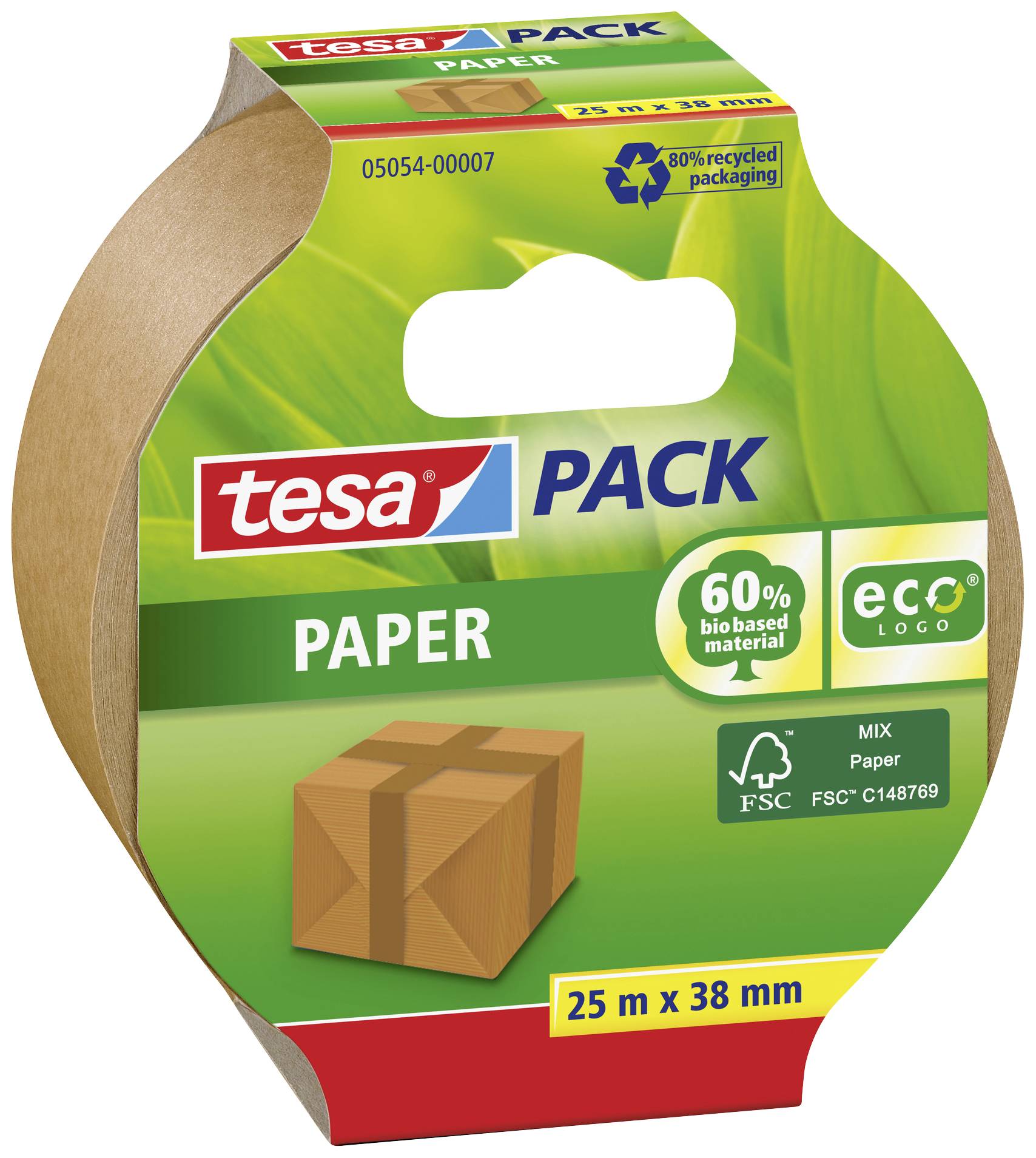 Balicí lepicí páska tesa PAPER 05054-00007-01, (d x š) 25 m x 38 mm, tavné lepidlo, hnědá, 1 ks
