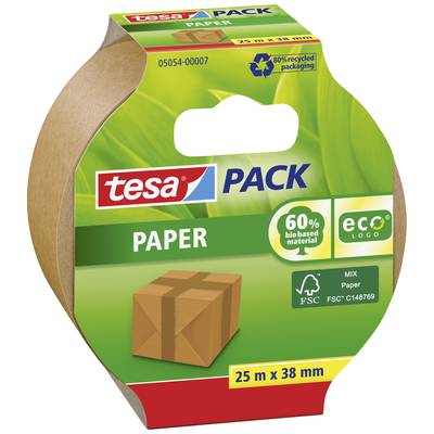 tesa PAPER 05054-00007-01 Packband tesapack® ecoLogo® Braun (L x B) 25 m x 38 mm 1 St.