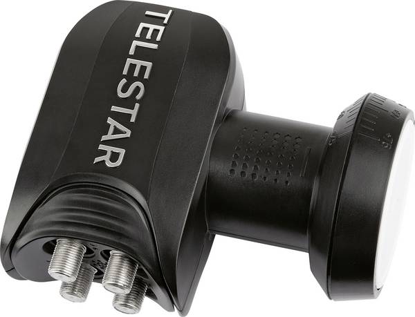 Telestar SkyQuad HC Quad-LNB Teilnehmer-Anzahl: 4 Feedaufnahme: 40 mm Wetterschutz, mit Switch Schwarz, Hellgrau