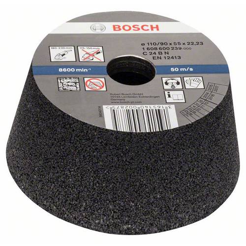Thumbnail - Bosch Accessories 1608600239 Schleiftopf, konisch-Stein/Beton 90 mm, 110 mm, 55 mm, 24 Bosch Power Tools 1 St.