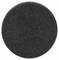 Schwarzer Kreis mit körniger Textur auf weißem Hintergrund, ähnlich einer Filzoberfläche.