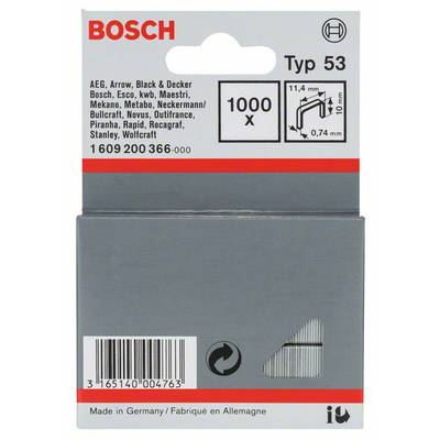 Bosch Accessories 1609200366 Feindrahtklammern Typ 53 1000 St. Abmessungen (L x B) 10 mm x 11.4 mm