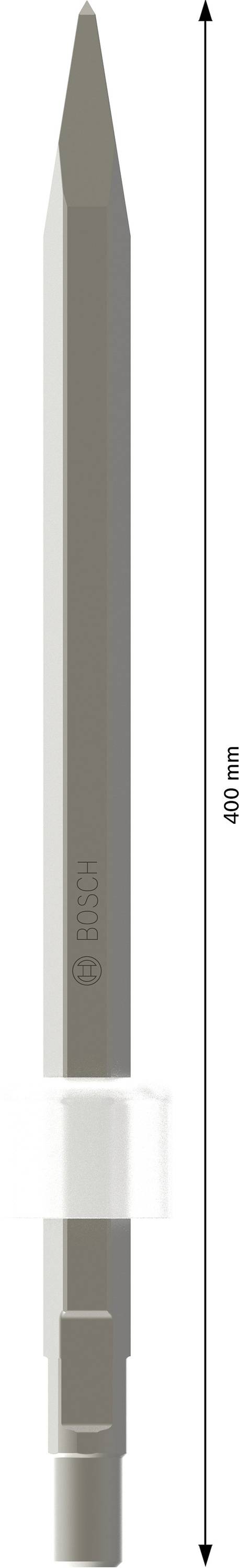 'Langer Meißel, 400 mm, mit sechseckigem Schaft und weißem Kunststoffring in der Mitte.'
