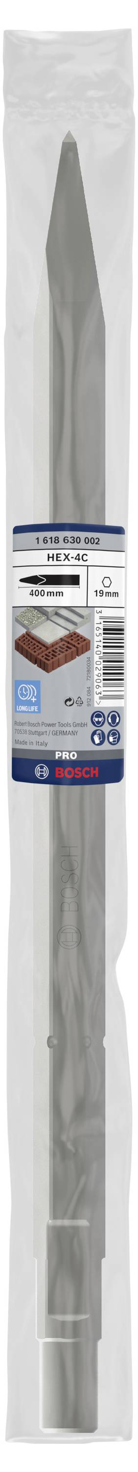 Die Abbildung zeigt einen verpackten Gartenpfahl aus Metall, vorgesehen zur Befestigung von Zäunen. Der Pfahl ist in Kunststoff verpackt.