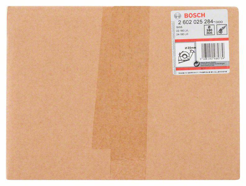 Pappkartonverpackung mit Bosch-Label oben rechts mit Text: '2 602 025 284-000'. Enthält technische Angaben und Barcode.