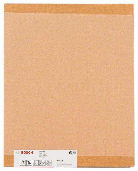 Orangene Verpackung mit Bosch-Logo und Symbolen für Handhabungsvorschriften unten links.