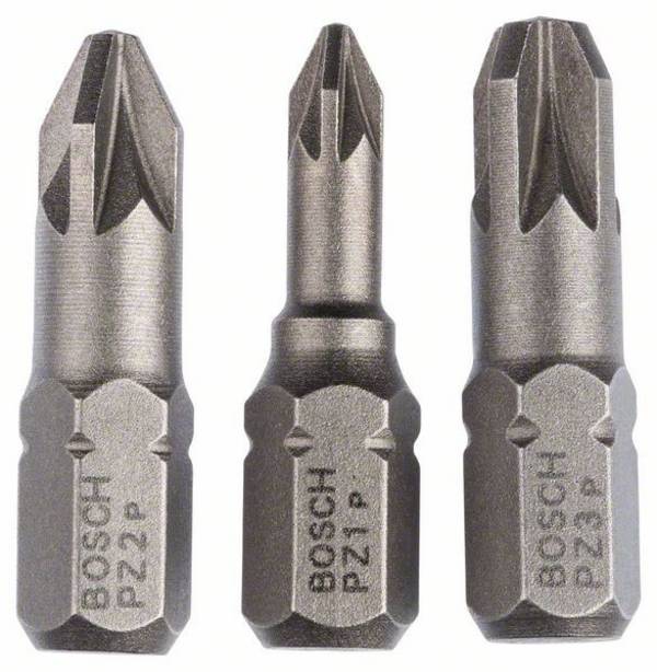 Bosch Accessories 2607001753  Kreuzschlitz-Bit Antrieb: 1/4" (6.3 mm) Abtrieb: Kreuzschlitz Pozidriv PZ 1, PZ 2, PZ 3 25 mm