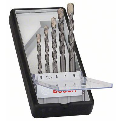 Bosch Accessories  2607010526 Hartmetall Beton-Spiralbohrer-Set 5teilig 5 mm, 5.5 mm, 6 mm, 7 mm, 8 mm  Zylinderschaft 1