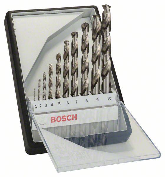 BOSCH HSS Metall-Spiralbohrer-Set 10teilig 2607010535 geschliffen DIN 338 Zylinderschaft 1 Set (2607