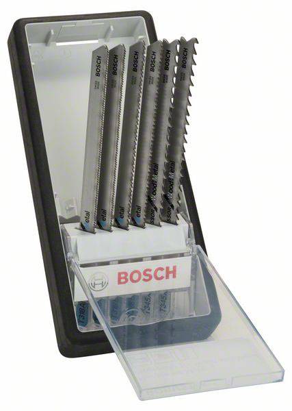 BOSCH Stichsägeblatt-Set Robust Line, 6-teilig, Metal Profile T-Schaft 2607010573 Sägeblatt (2607010