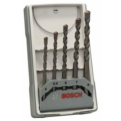 Bosch Accessories CYL-3 2607017081 Hartmetall Beton-Spiralbohrer-Set 5teilig 5 mm, 5.5 mm, 6 mm, 7 mm, 8 mm  Zylindersch