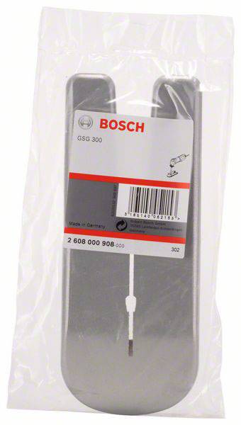 Transparente Verpackung enthält ein graues Ersatzteil von Bosch für GSG 300, mit Etikett und Strichcode. Hergestellt in Deutschland.
