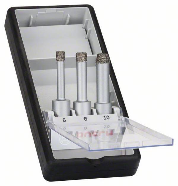 Bosch Accessories Robust Line 2608587145 Diamant-Trockenbohrer-Set 3teilig 6 mm, 8 mm, 10 mm diamantbestückt 1 Set