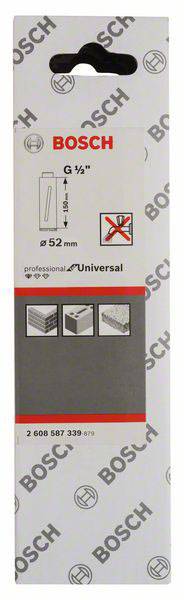 Verpackung für Bosch Universal-Bohrer mit 5-mm-Durchmesser. Geeignet für Beton, Mauerwerk und Fliesen. Modellnummer: 2 608 587 339.