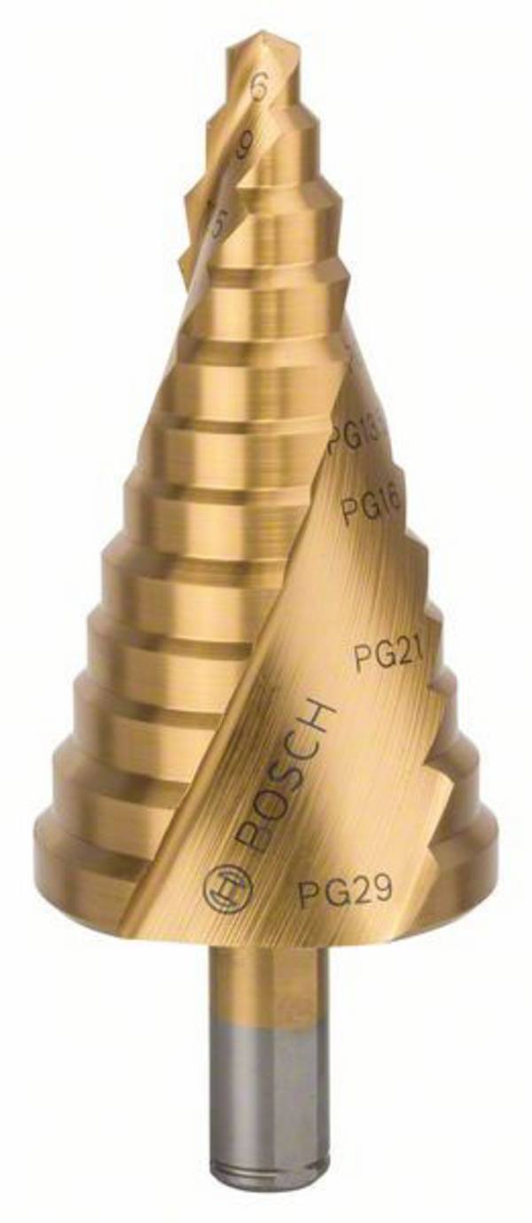 Bosch Accessories 2608587435 2608587435 HSS Stufenbohrer   Gesamtlänge 93 mm TiN  3-Flächenschaft 1 St.
