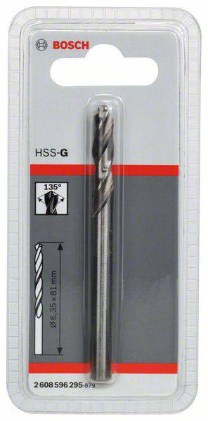 Metallbohrer von Bosch, Modell HSS-G, Ø 3.5 x 58 mm, in Kunststoffverpackung dargestellt.
