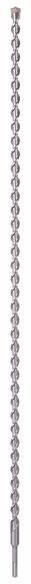 Langer, spiralförmiger Bohrer aus Metall, geeignet für Bohraufgaben in Materialien wie Beton oder Mauerwerk.