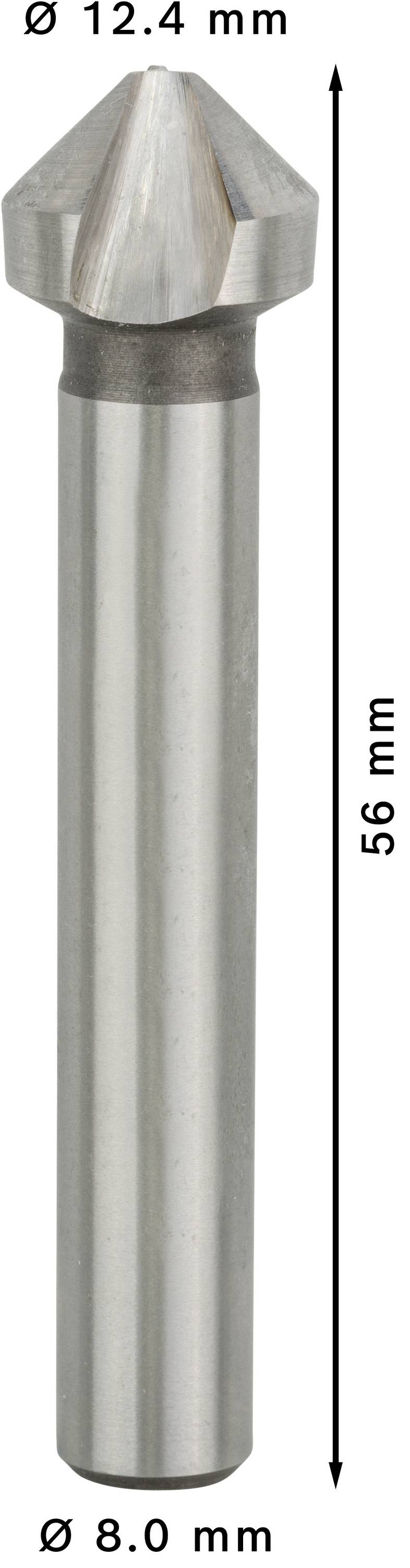 Metall-Senker mit einem Gesamtdurchmesser von 12,4 mm, einer Länge von 56 mm und einem Schaftdurchmesser von 8,0 mm.