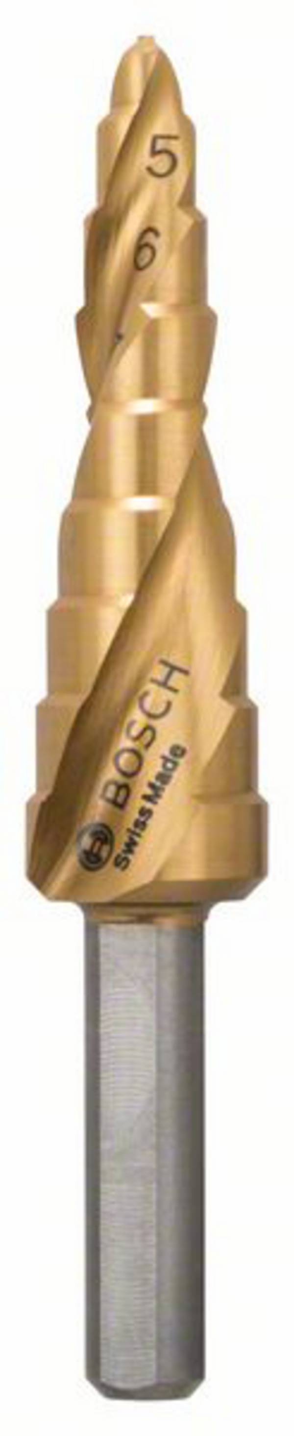 Bosch Accessories 2608597525 2608597525 HSS Stufenbohrer Gesamtlänge 66.5 mm TiN 3-Flächenschaft 1 St.