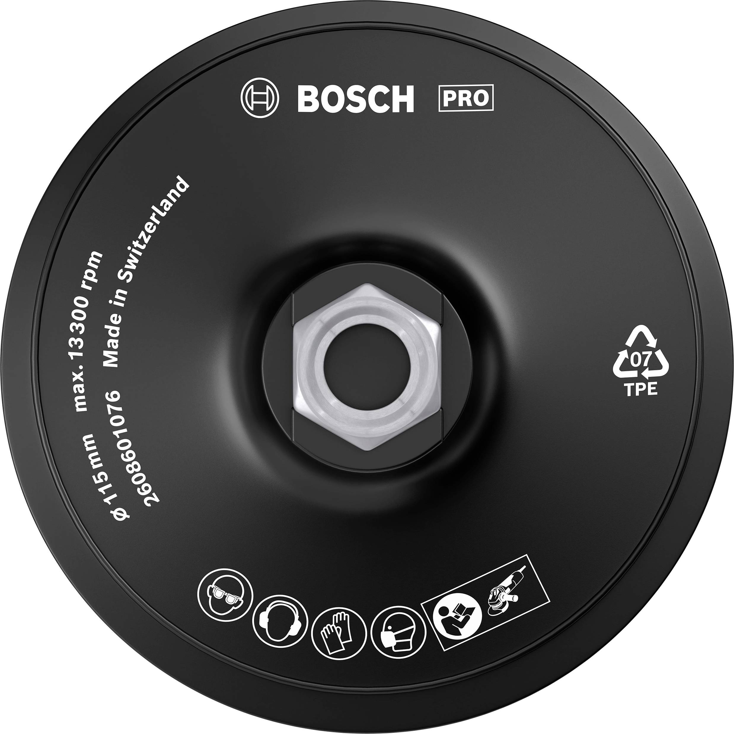 Bosch Accessories 2608601076 Stützteller mit Klettverschluss zum Befestigen von Schleifblättern 115 mm Durchmesser 115 m...