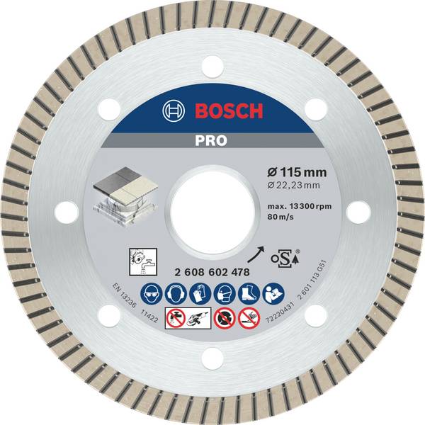 Bosch Accessories 2608602478 Bosch Power Tools Diamanttrennscheibe Durchmesser 115 mm   1 St.