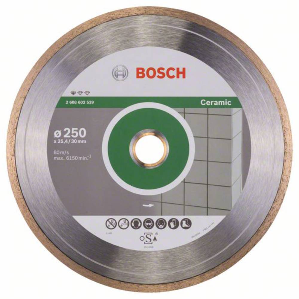 Diamantdoorslijpschijf Professional for Ceramic, 250 x 30+25,40 x 1,6 x 7 mm Bosch 2608602539