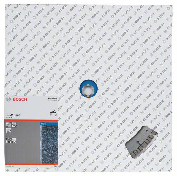 'Bosch'-Ablaufabdeckung in blauer Farbe, platziert auf der Verpackung eines quadratischen Produkts mit grauem, steinartigem Design.