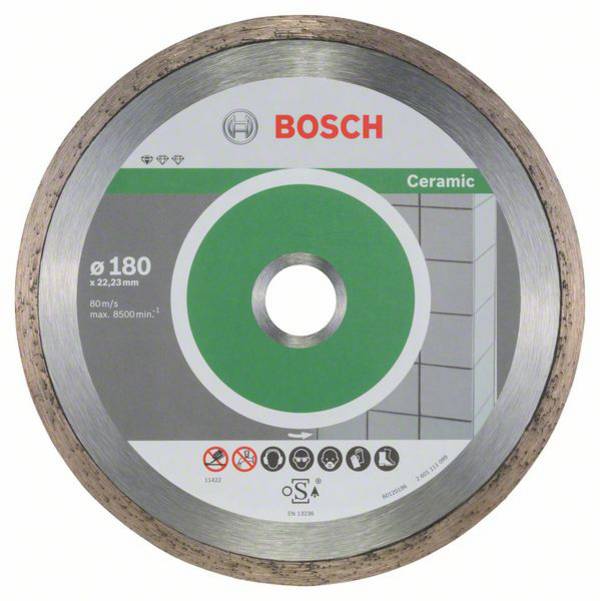 Bosch Accessories 2608603233 2608603233 Diamanttrennscheibe Durchmesser 180 mm Bohrungs-Ø 22.23 mm Keramik 10 St.