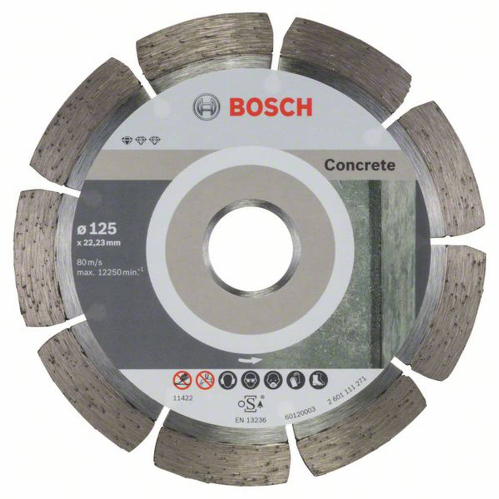 Diamantdoorslijpschijf Standard for Concrete 125 x 22,23 x 1,6 x 10 mm Bosch 2608603240