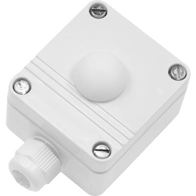 Ein weißer, quadratischer Sensor mit abgerundeten Kanten und vier Schrauben an den Ecken, geeignet für Wandmontage.