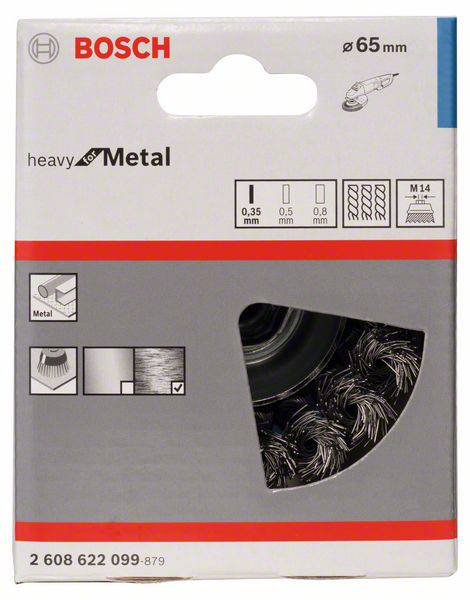 Bosch Accessories Topfbürste, Stahl, gezopfter Draht, 65 mm, 0,35  