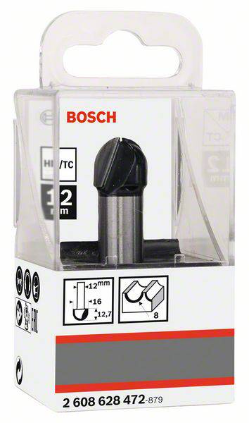 'Bosch' Werkzeug, 12 mm Lochfräser, mit Verpackung und Abbildung; geeignet für Holzarbeiten; Artikelnummer: 2 608 628 472-879.