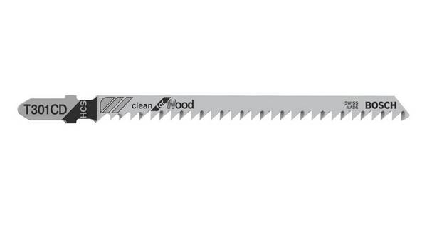 Bosch Accessories 2608637591 Stichsägeblatt T 301 CD Clean for Wood, 3er-Pack 3 St.