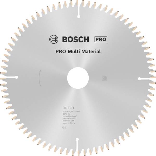 Bosch Accessories Multi Material 2608640447 Hartmetall Kreissägeblatt 216 x 30 x 2.5 mm Zähneanzahl: 60 1 St.