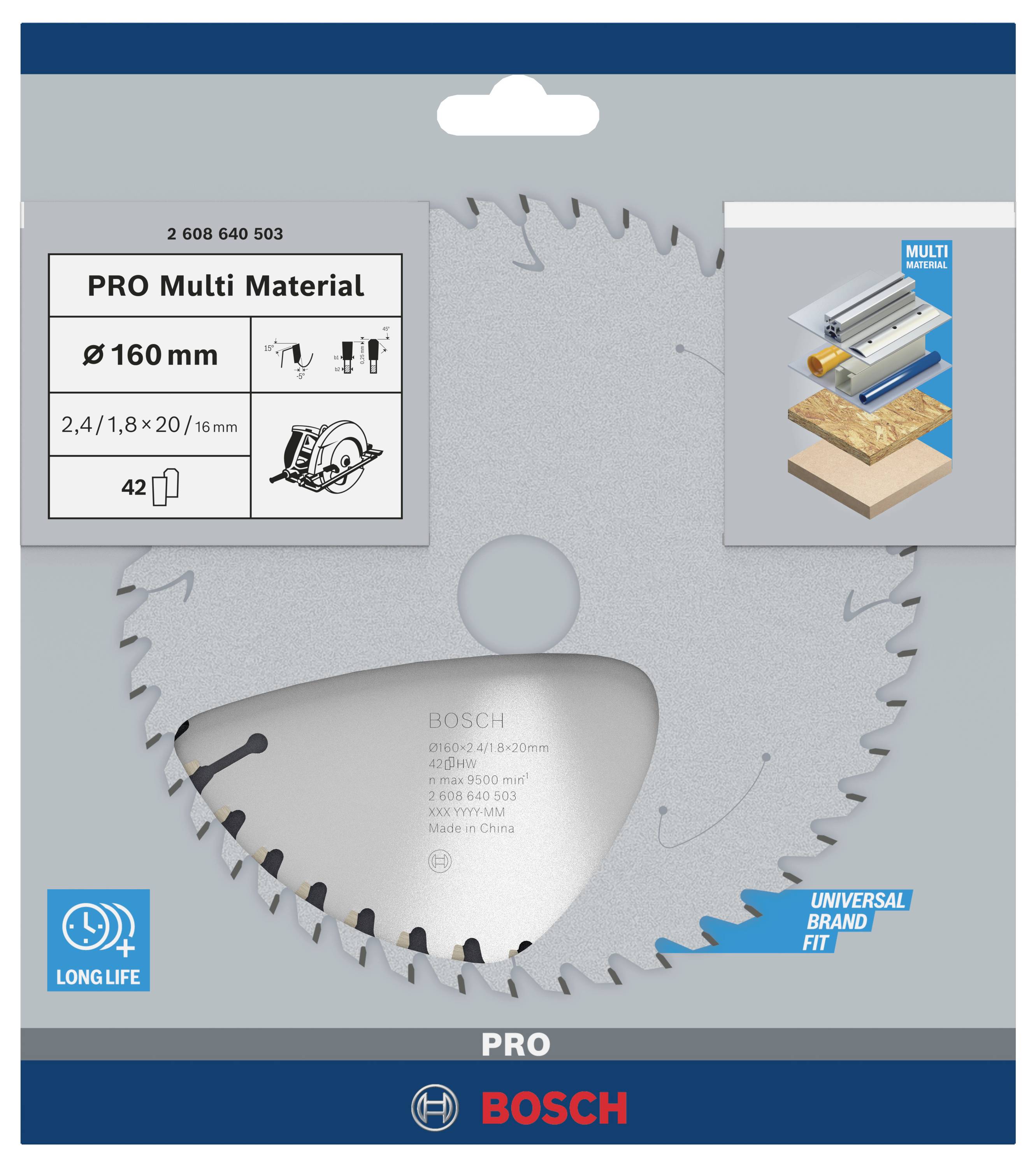 'Sägeblatt für verschiedene Materialien, Ø 160 mm, 42 Zähne, geeignet für Holz und Metall, langlebig, universelle Passform.'