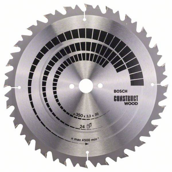 Bosch Accessories Construct Wood 2608640702 Hartmetall Kreissägeblatt 350 x 30 x 3.2 mm Zähneanzahl: 24 1 St.