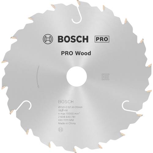 Bosch Accessories Standard for Wood Speed 2608640781 Hartmetall Kreissägeblatt 150 x 20 x 2.2 mm Zähneanzahl: 18 1 St.